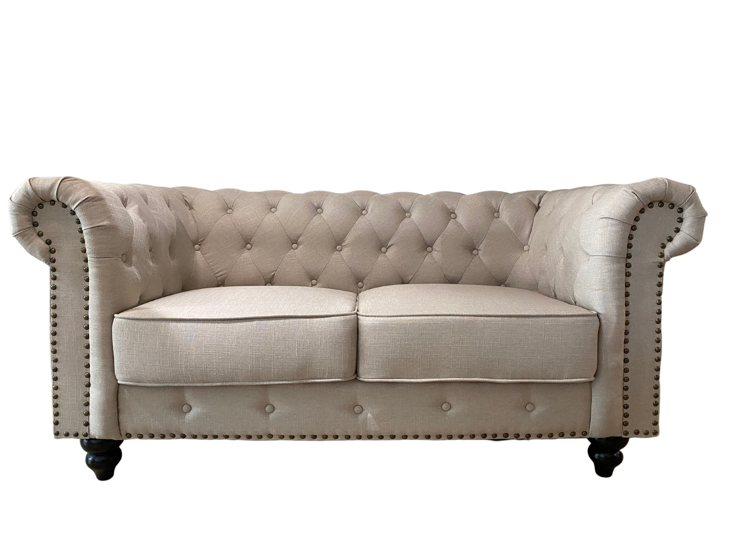 3 Seater Chesterfield Lounge - Brown
