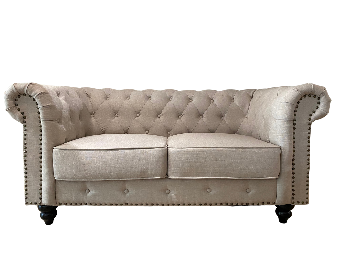 3 Seater Chesterfield Lounge - Beige