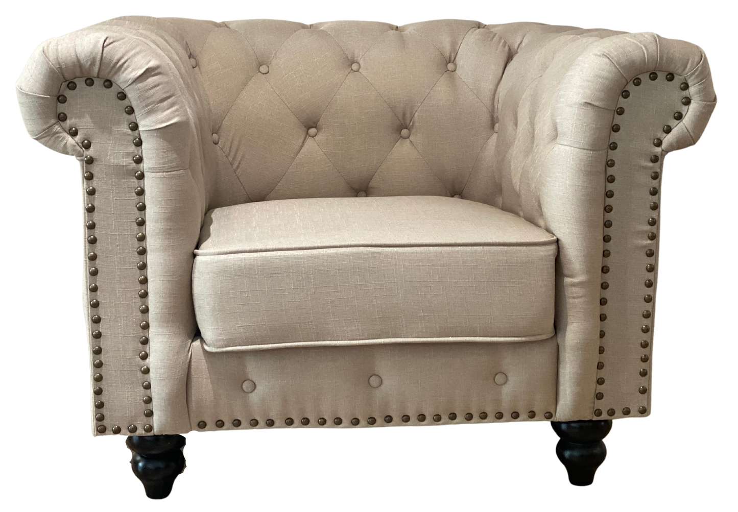 1 Seater Chesterfield Lounge - Beige