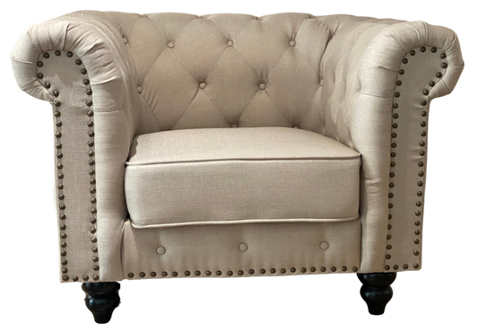 1 Seater Chesterfield Lounge - Beige