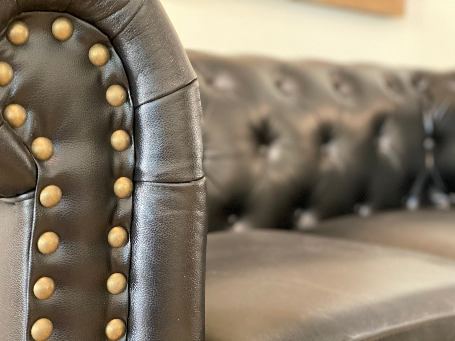 2 Seater Chesterfield Lounge - Black