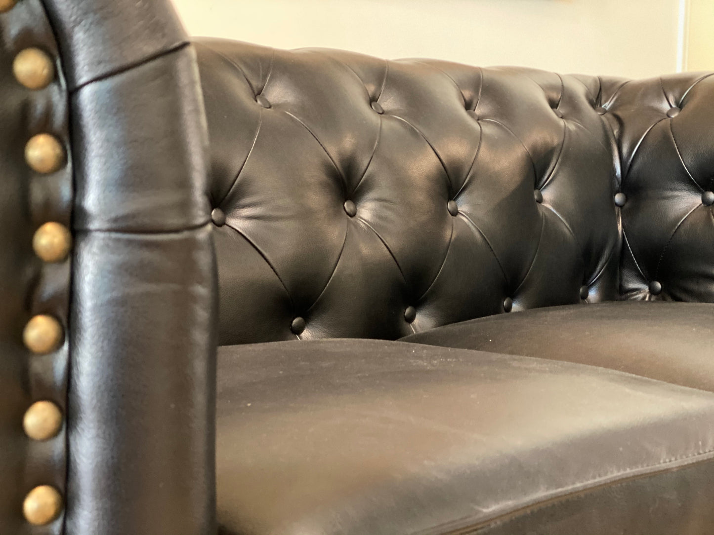 3 Seater Chesterfield Lounge - Black