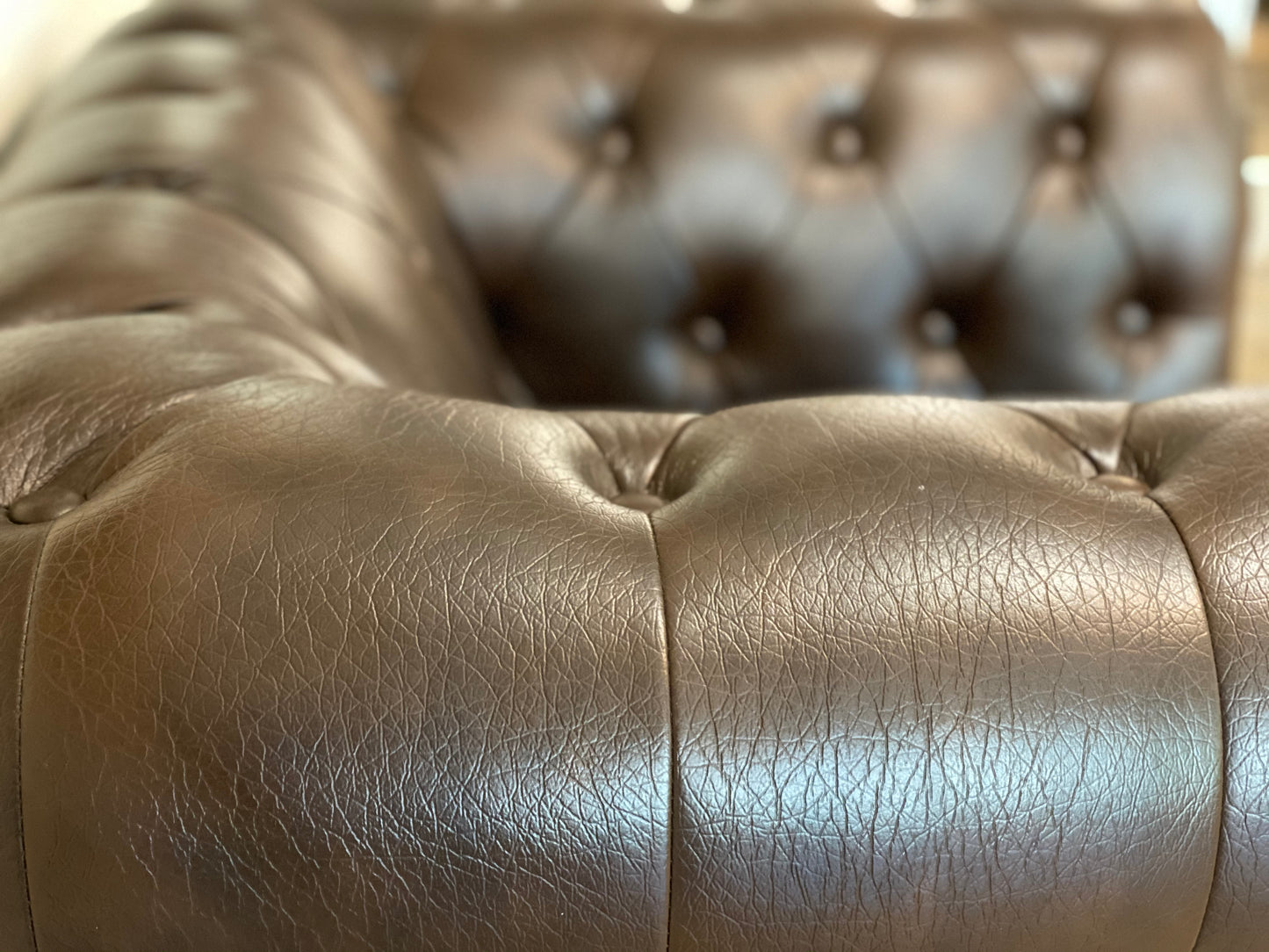1 Seater Chesterfield Lounge - Brown