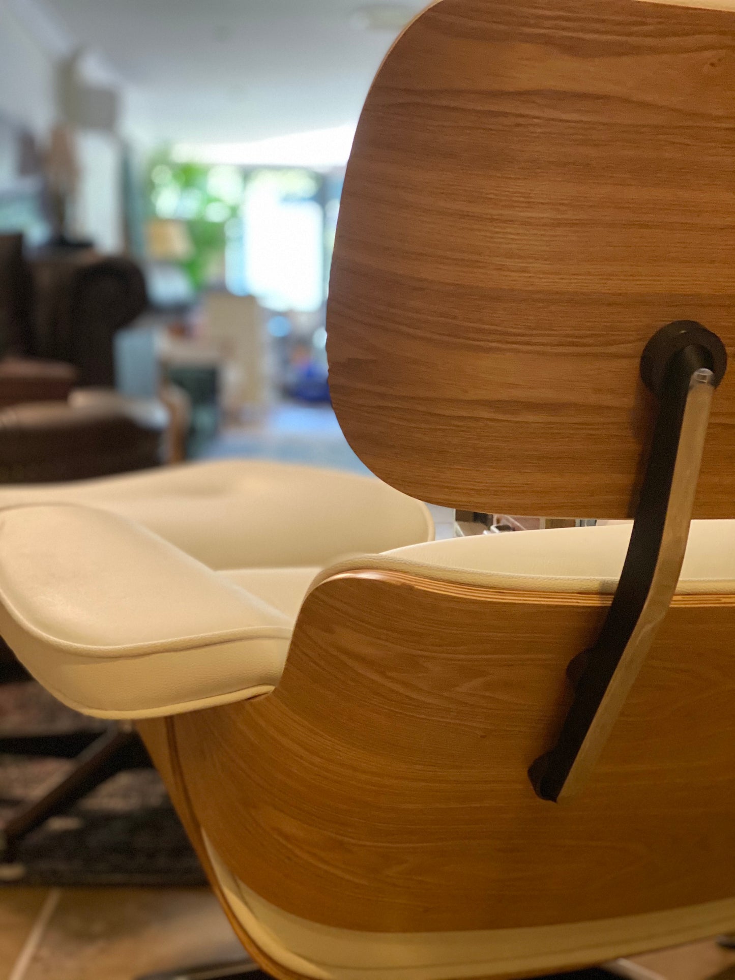 Replica Eames Chair and Ottoman - White