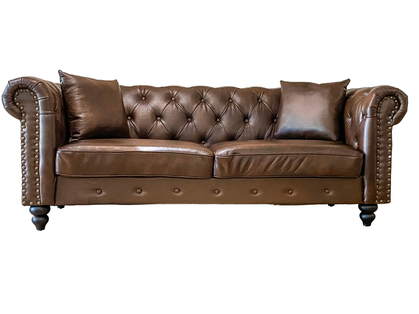 3 Seater Chesterfield Lounge - Brown